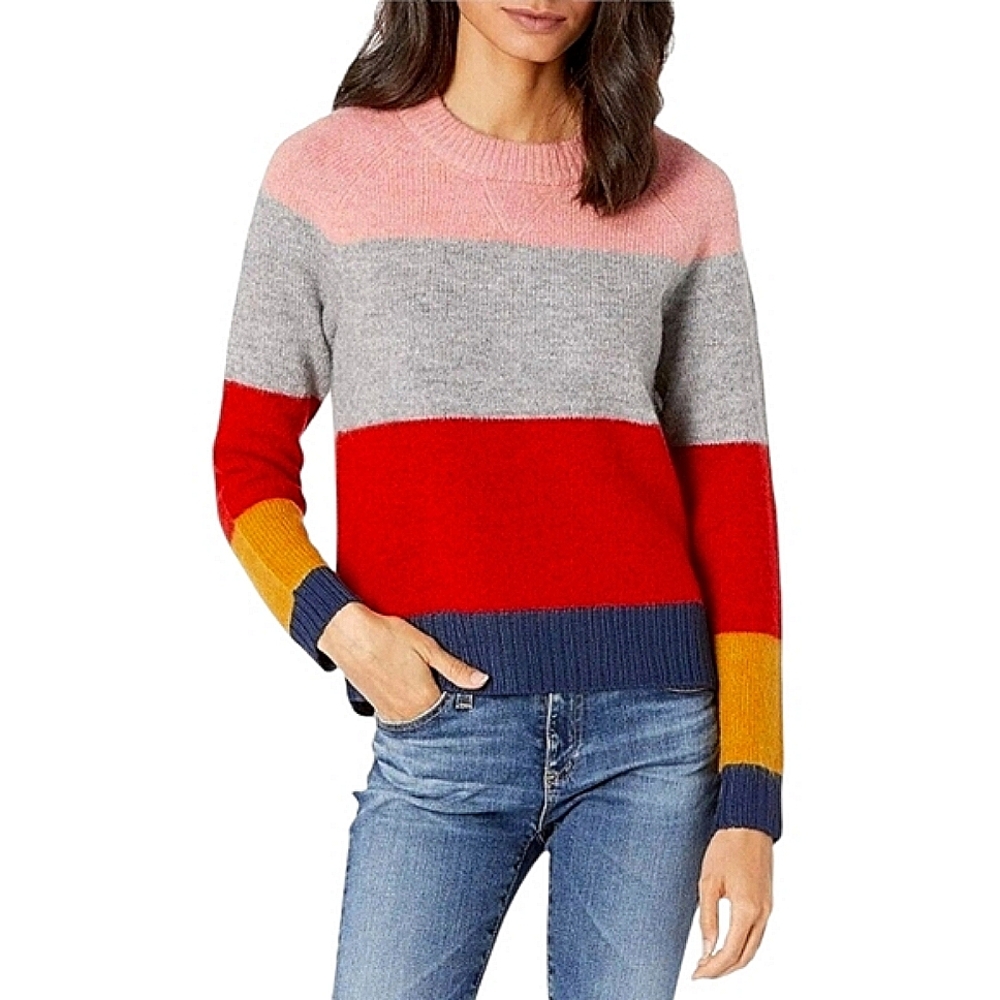 J.Crew Multicolor Block Merino Alpaca Blend Preppy Pullover Sweater